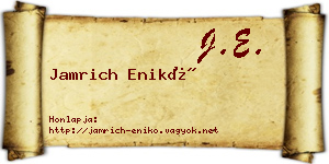 Jamrich Enikő névjegykártya